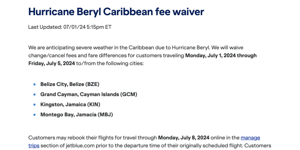 a screenshot of a travel information